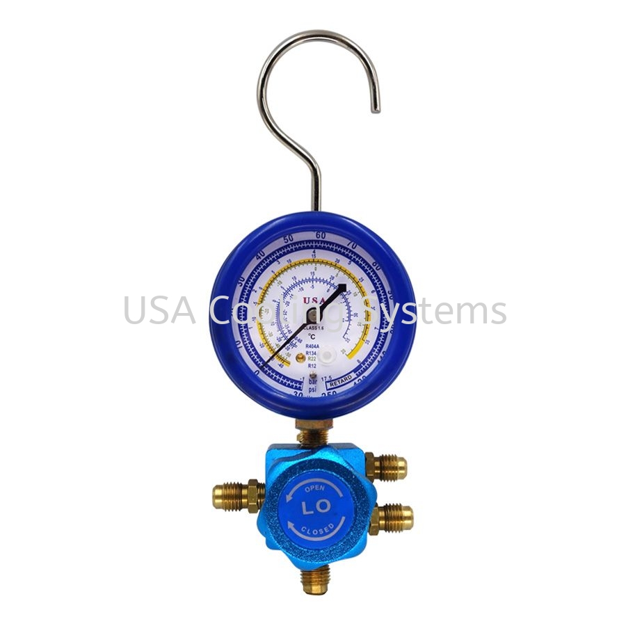 USA Single Aluminium Manifold Gauge Set USA1006-R22-B